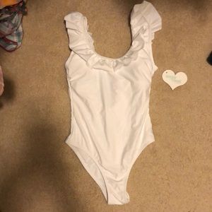 Sugar Coat by lolli swim White Ruffle One Piece